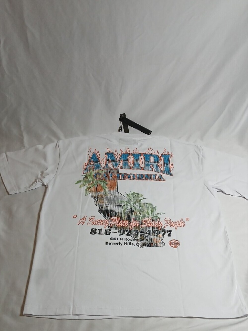 Amiri Sunny Place California White Short Sleeve Tee - Picture 4 of 5